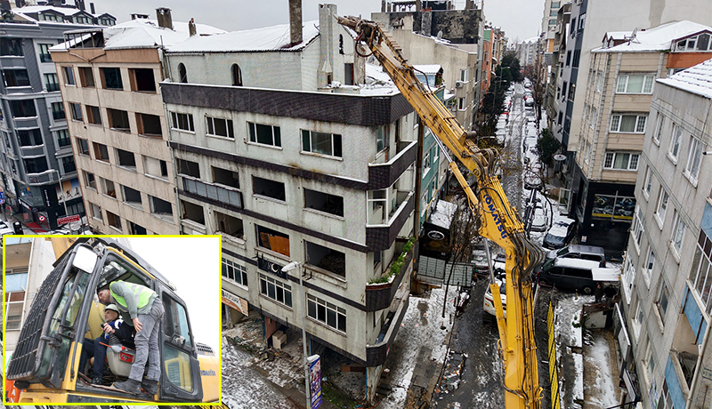 RİSKLİ BİNALAR YIKILDI