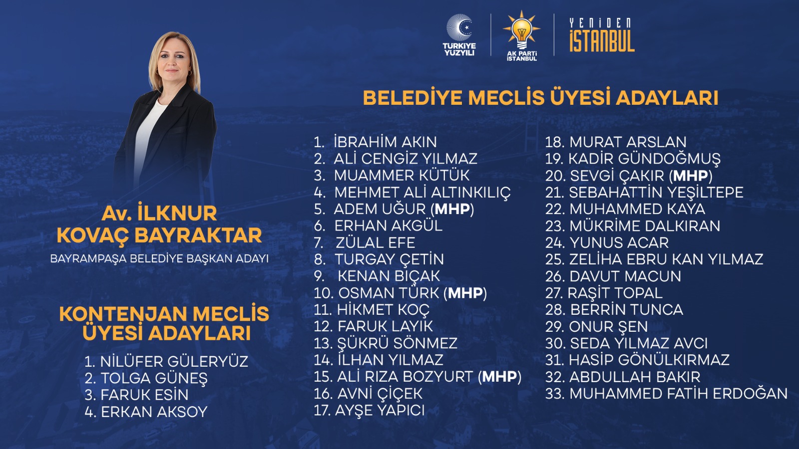 AK Parti Bayrampaşa'nın listesi belli oldu